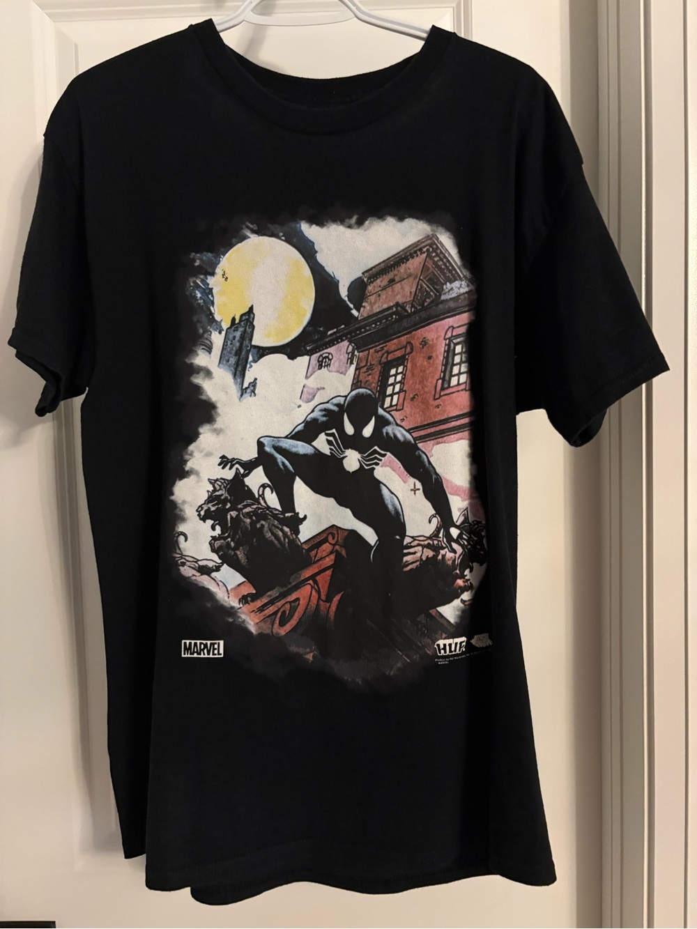HUF X Marvel Comics Spiderman Graphic T Shirt Adult Large Black Suit Spiderverse